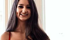 Ethnic teen deepthroats huge cock in hd