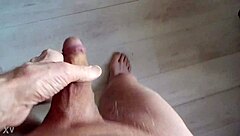She strokes her BIG COCK, waiting for someone to FINISH it off in this solo session