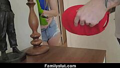 naughty brunette teen dolly leigh rides her step brother's big cock in pov