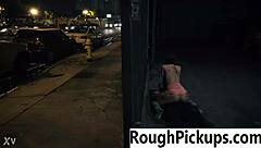 B picks up a slut and fucks her hard in the car! She screams for more cock!