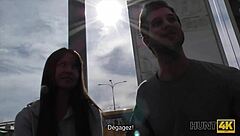 hunt4k beauty in long stockings under control