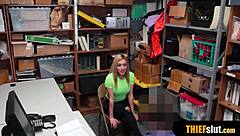 Blonde Thief Teen Gets Rough Doggystyle Fucking and Blowjob