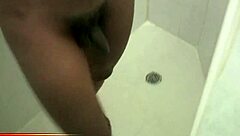 Ebony Brunette Ladyboy Smokes And Pees Before Intense Cumshot In Condom.