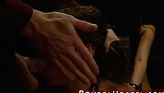 Bound youthful 18+ sluts Sydney Cole and Olivia endure extreme sloppy kissing in hardcore BDSM domination