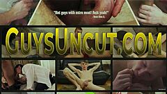 Twink with uncut cock SPURTS cum wildly!