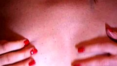 Sexy milf masturbates close up for car reward