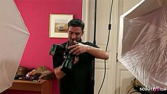 Skinny teen Gitta Blond in intense BTS threesome