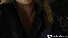 Naughty Blonde Babe Fingers Her Shaved Pussy While Teasing The Camera! Horny Young Amateur Shows Off Natural Tits.