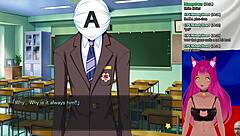 Anime girl Lewdneko in volume 7 of my girlfriend's presidency Hentai game
