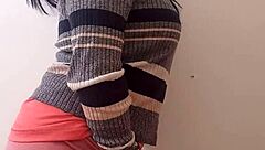 This latina milf masturbates outdoors in public