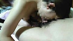 I watched this Japanese housewife's gentle handjob and blowjob