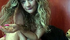 Cute blonde thinks about sucking your cock while smoking