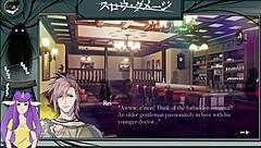 Brunette bodybuilder's sensual ASMR journey in anime game