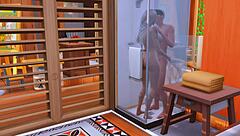 Stepson pounds stepmom's ass while dad watches cheating in Sims 4 hentai 😈🔥