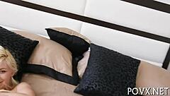 Watch her shaved pussy suck that hard cock in POV missionary?