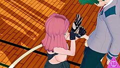 mei hatsume and midoriya have uncensored sex with blowjob handjob cumshot