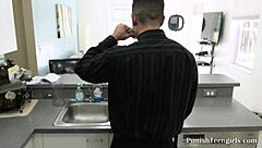 Freakish Teen Punished By A Fat Cock In The Garage!