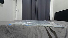 Blonde Annie Archer Enjoys Fetish Bathing in Shower with Hanging Bag