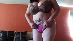 enjoying homemade play with toy in horny amateur session