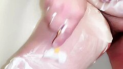 shaving legs, pussy, and ass in shower