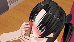 in this hentai anime, rin's voice heals with onasapo asmr, using onaho and earphones