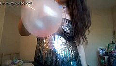 Ginger Paris Plays With Confetti Balloon Fetish In Lingerie