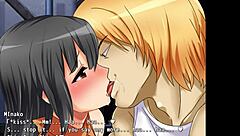 Minako cheats in English hentai game!