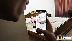 young woman acts wildly in bed as stepbrother penetrates wet vagina