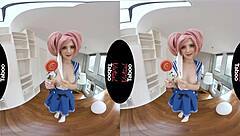 Virtual taboo: lick my candy or resist the temptation in this cosplay pov?