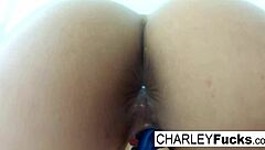 Hot Brunette Pornstar Uses Dildo on Lesbian Partner's Pussy