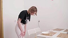 Shy Lana Broks Cleans Apartment Then Fingers Wet Pussy On Bed