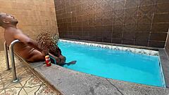 Sexy Tattooed Amateur Gets Caught Having Sex In The Pool