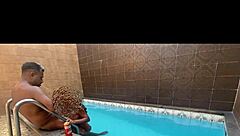 Sexy Tattooed Amateur Gets Caught Having Sex In The Pool