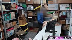 Helpless boyfriend feels heartbreak watching girlfriend's office blowjob and fucking