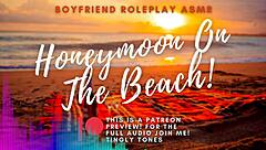 honeymoon beach sex unfolds with boyfriend choking and gagging asmr
