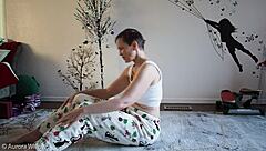 Babe teaches yoga lesson 349