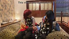 Watch Her Deepthroat in Japanese Costume Creampie!