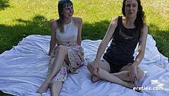 Bold lesbian adventures with toys, tits, and strapons.