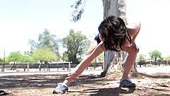 Brianne Uses Big Toy Outdoors