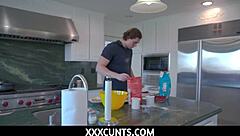 Lucky Stud Pummeling Madi Collins Sweet Pussy Over The Table