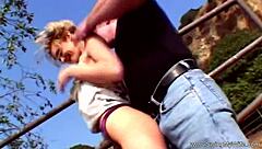 Blonde Milf Wife Gives Outdoor Handjob And Blowjob Before Fucking Another Man.