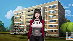 ep5 meis squirts from dry humping her shaved pussy in corridor