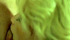 Blonde Milf Gives Intense Sensual Blowjob to Couple