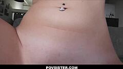 Young stepsister indulges in POV sex with envious stepbrother