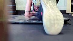 Lesbian Trainer Gets Wet Ass Dripping in Public Gym Outdoor