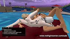 Wow, check out this 3D pool threesome with hentai anime style!