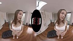Jessica Portman masturbates to orgasm in virtual taboo scene