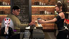 Kate enjoys a relaxing shower in her maid costume