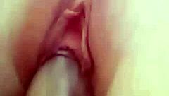 that submissive girl with red lipstick gives a deep throat blowjob