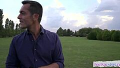 hey, that small-tits euro babe is really into outdoor foot play